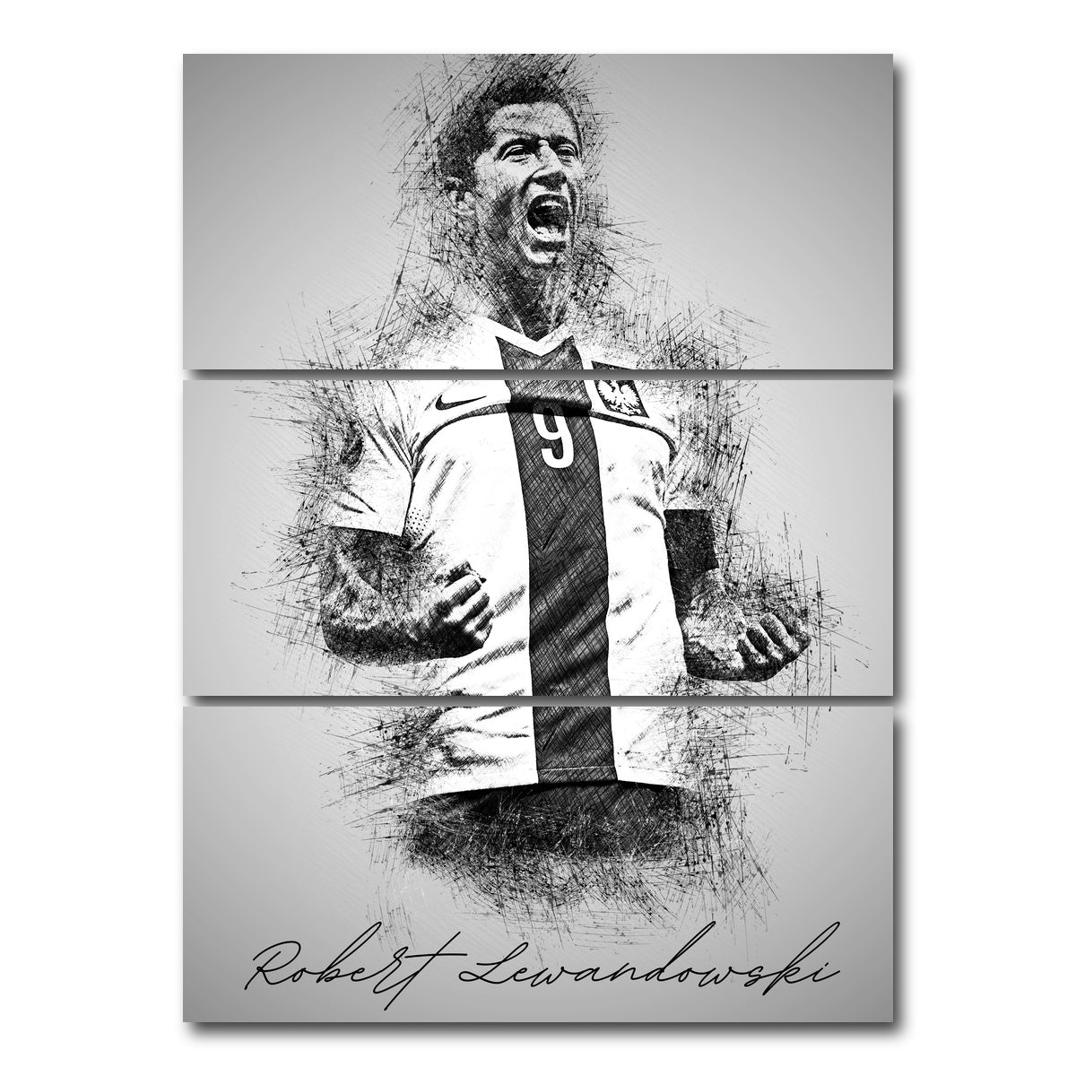 AUTO-MOCKUP WHITE | Robert Lewandowski | 3 Piece | Gallery Wrap Canvas | group=8x18_stacked