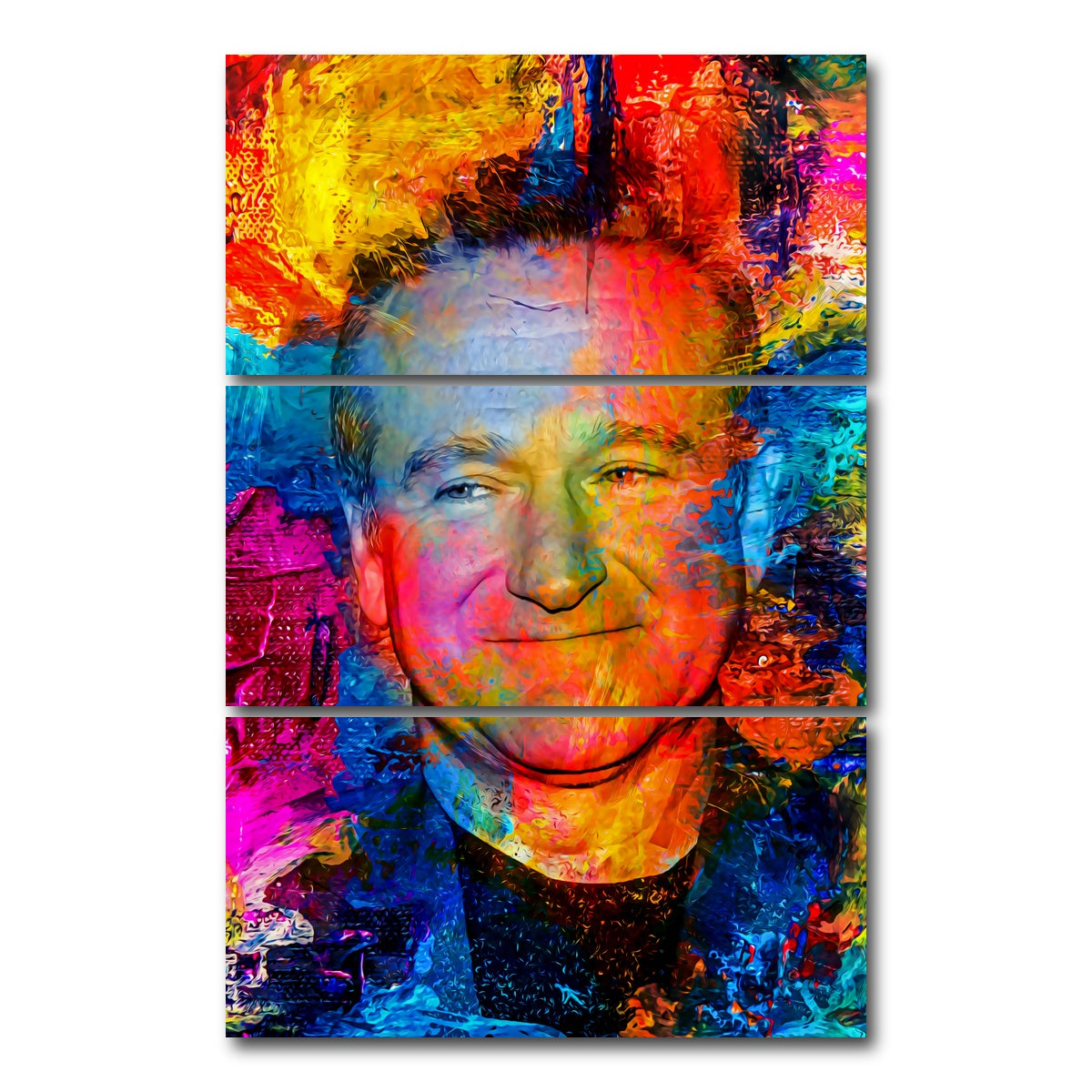 AUTO-MOCKUP WHITE | Robin Williams | 3 Piece | Gallery Wrap Canvas | group=12x24_stacked