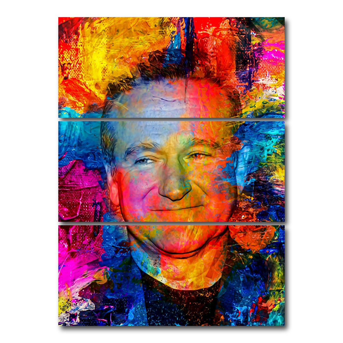 AUTO-MOCKUP WHITE | Robin Williams | 3 Piece | Gallery Wrap Canvas | group=8x18_stacked