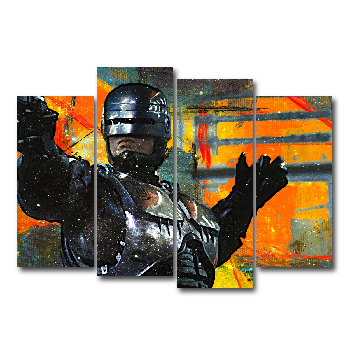 AUTO-MOCKUP WHITE | Robocop | 4 Piece | Gallery Wrap Canvas | group=4_normal