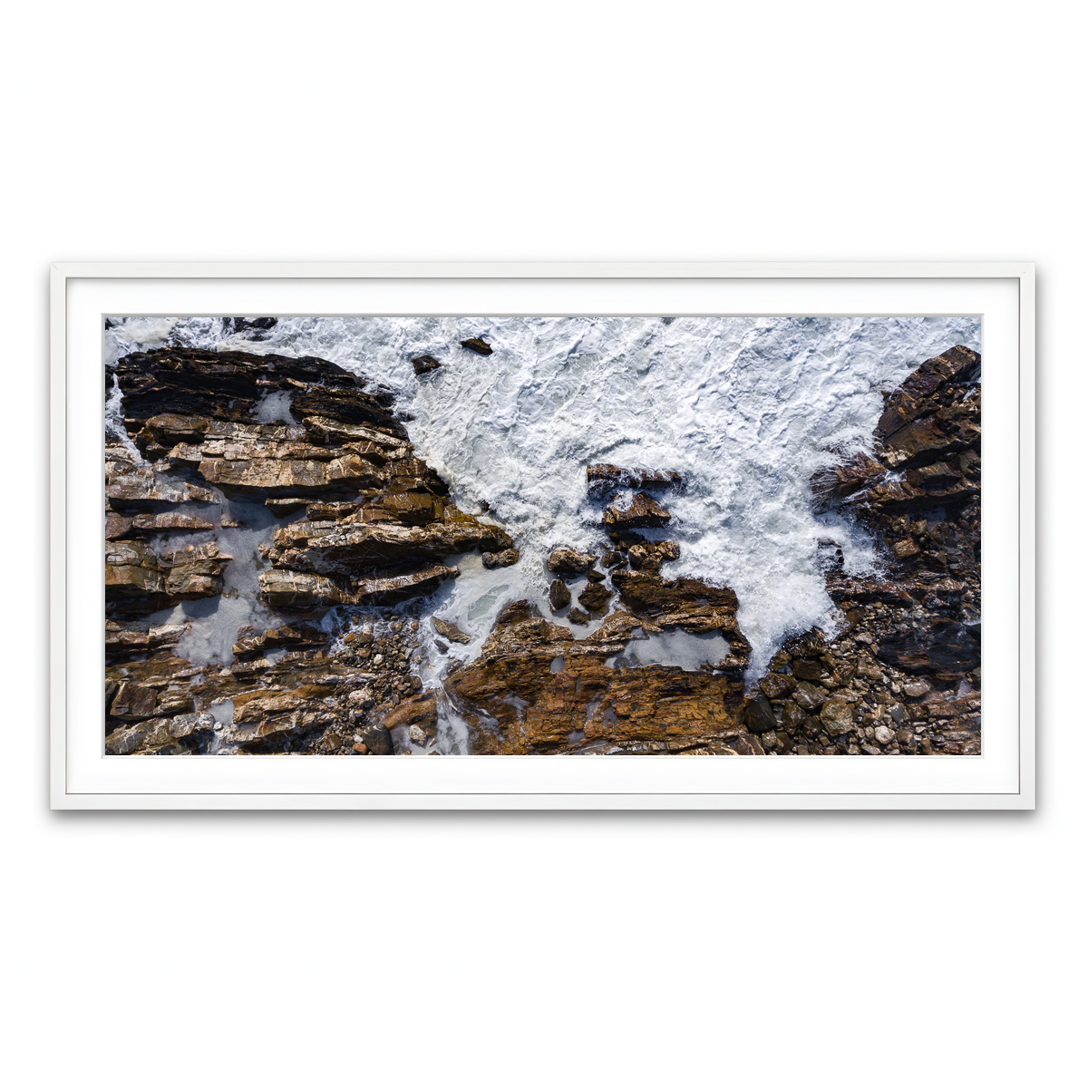 Framed Print 2x1 White