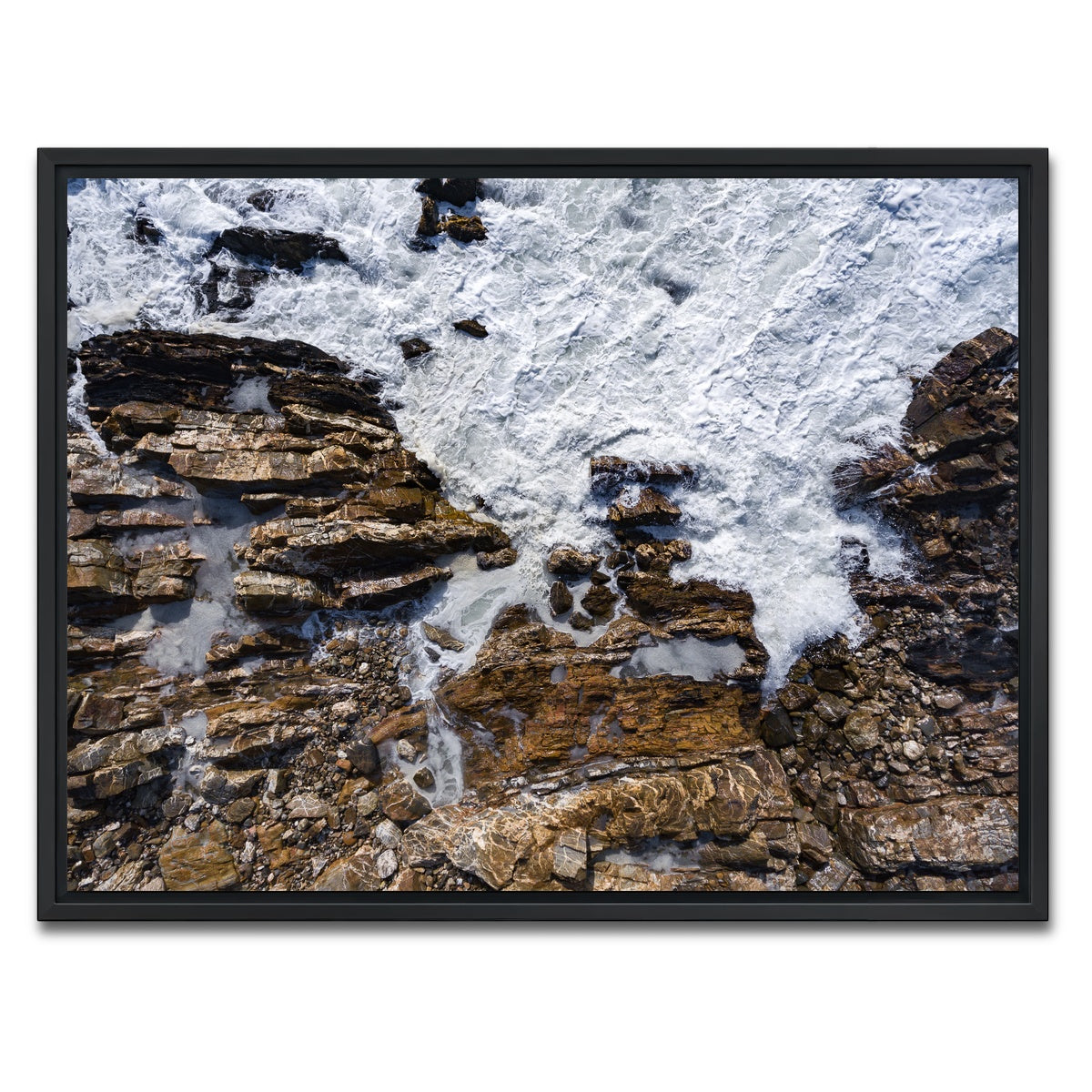 AUTO-MOCKUP WHITE | Rock and Sea | 1 Piece | Black Framed Canvas | group=4x3