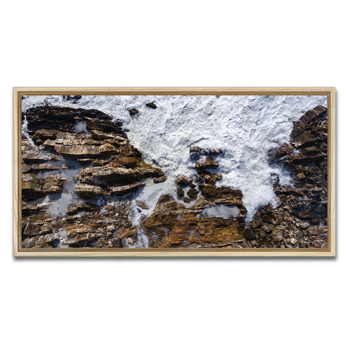 AUTO-MOCKUP WHITE | Rock and Sea | 1 Piece | Natural Framed Canvas | group=2x1