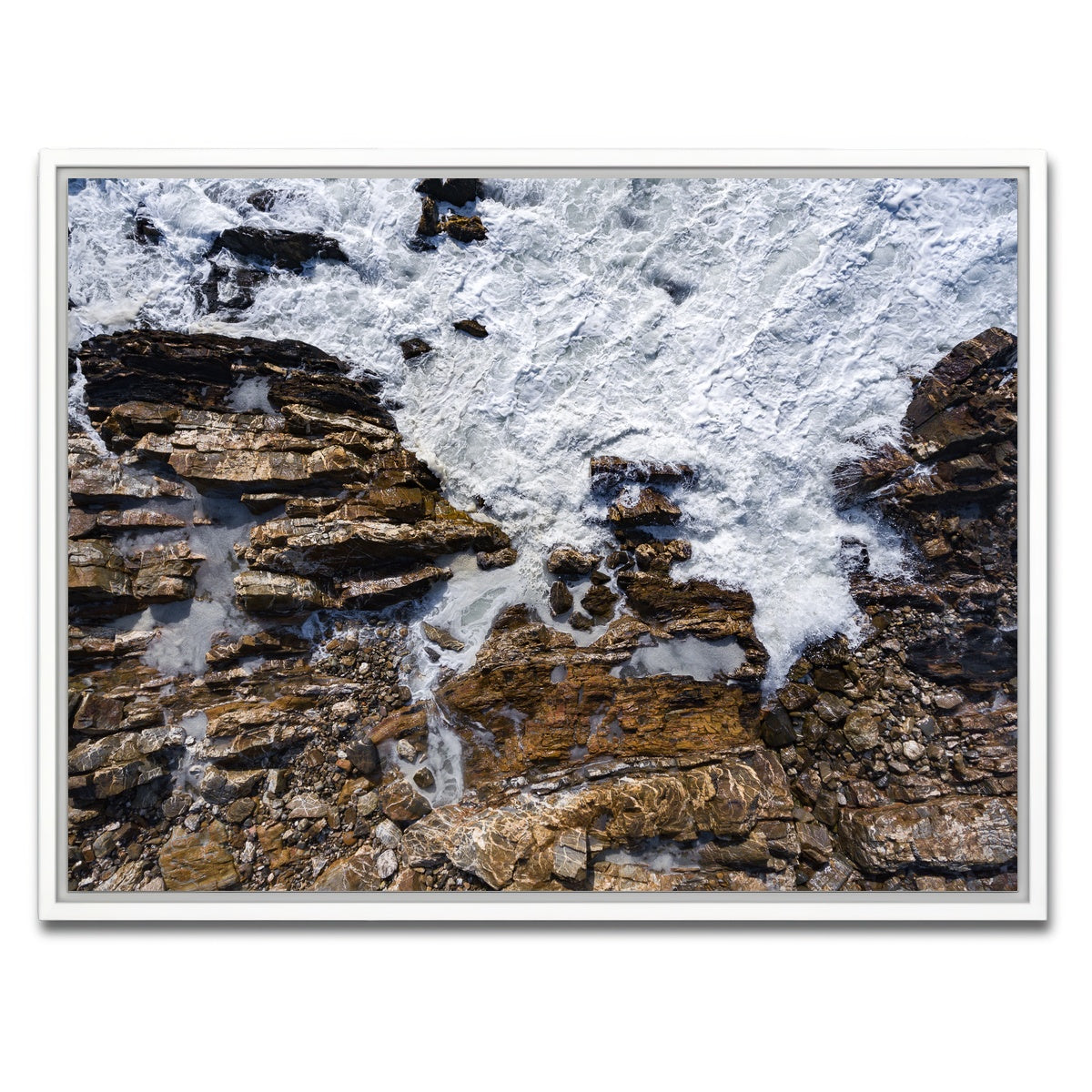 AUTO-MOCKUP WHITE | Rock and Sea | 1 Piece | White Framed Canvas | group=4x3