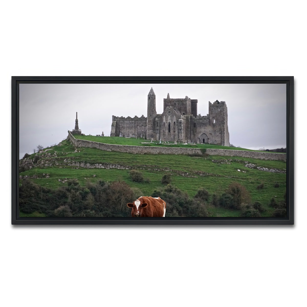 AUTO-MOCKUP WHITE | Rock of Cashel, Ireland | 1 Piece | Black Framed Canvas | group=2x1