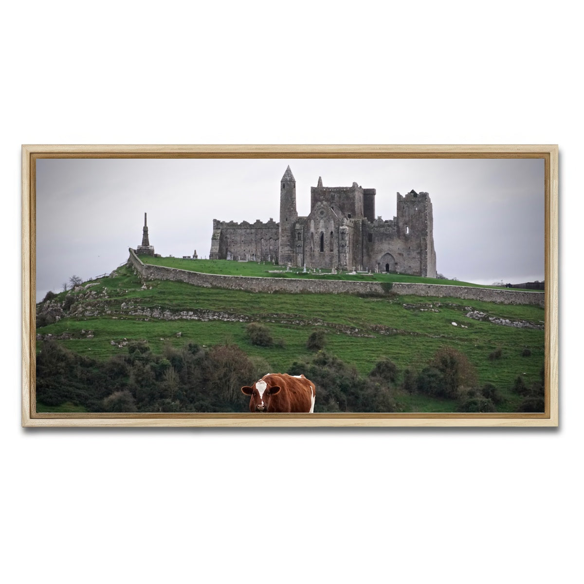 AUTO-MOCKUP WHITE | Rock of Cashel, Ireland | 1 Piece | Natural Framed Canvas | group=2x1