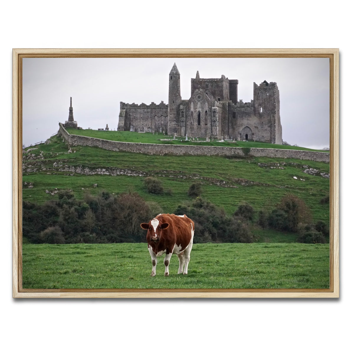 AUTO-MOCKUP WHITE | Rock of Cashel, Ireland | 1 Piece | Natural Framed Canvas | group=4x3
