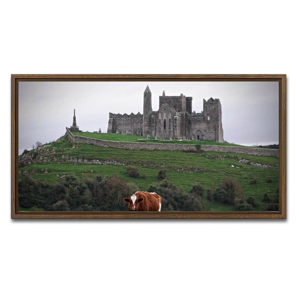 AUTO-MOCKUP WHITE | Rock of Cashel, Ireland | 1 Piece | Walnut Framed Canvas | group=2x1