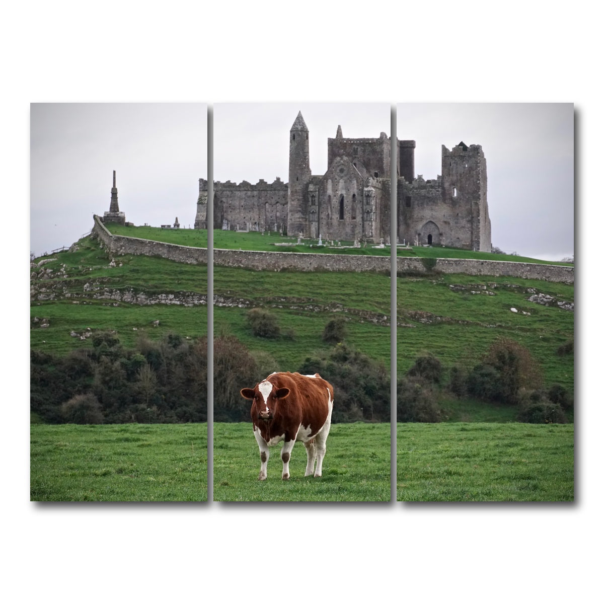 AUTO-MOCKUP WHITE | Rock of Cashel, Ireland | 3 Piece | Gallery Wrap Canvas | group=8x18