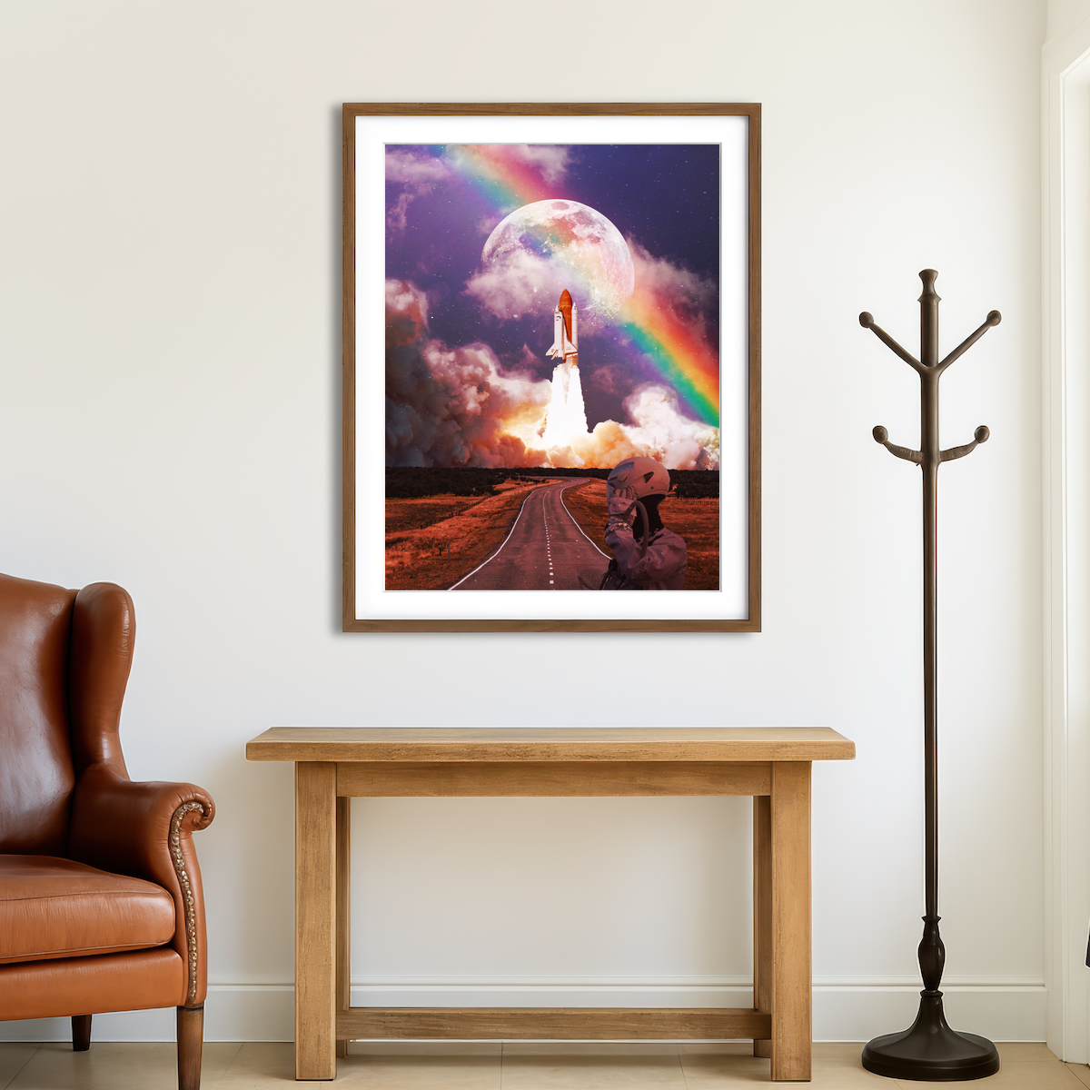 AUTO-MOCKUP ROOM | Rocket Launching Wall Art