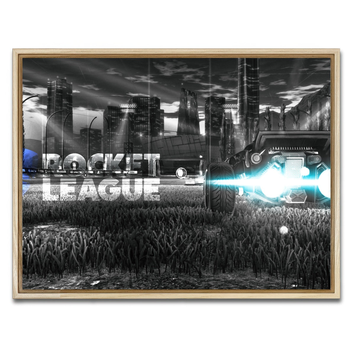 AUTO-MOCKUP WHITE | Rocket League | 1 Piece | Natural Framed Canvas | group=4x3