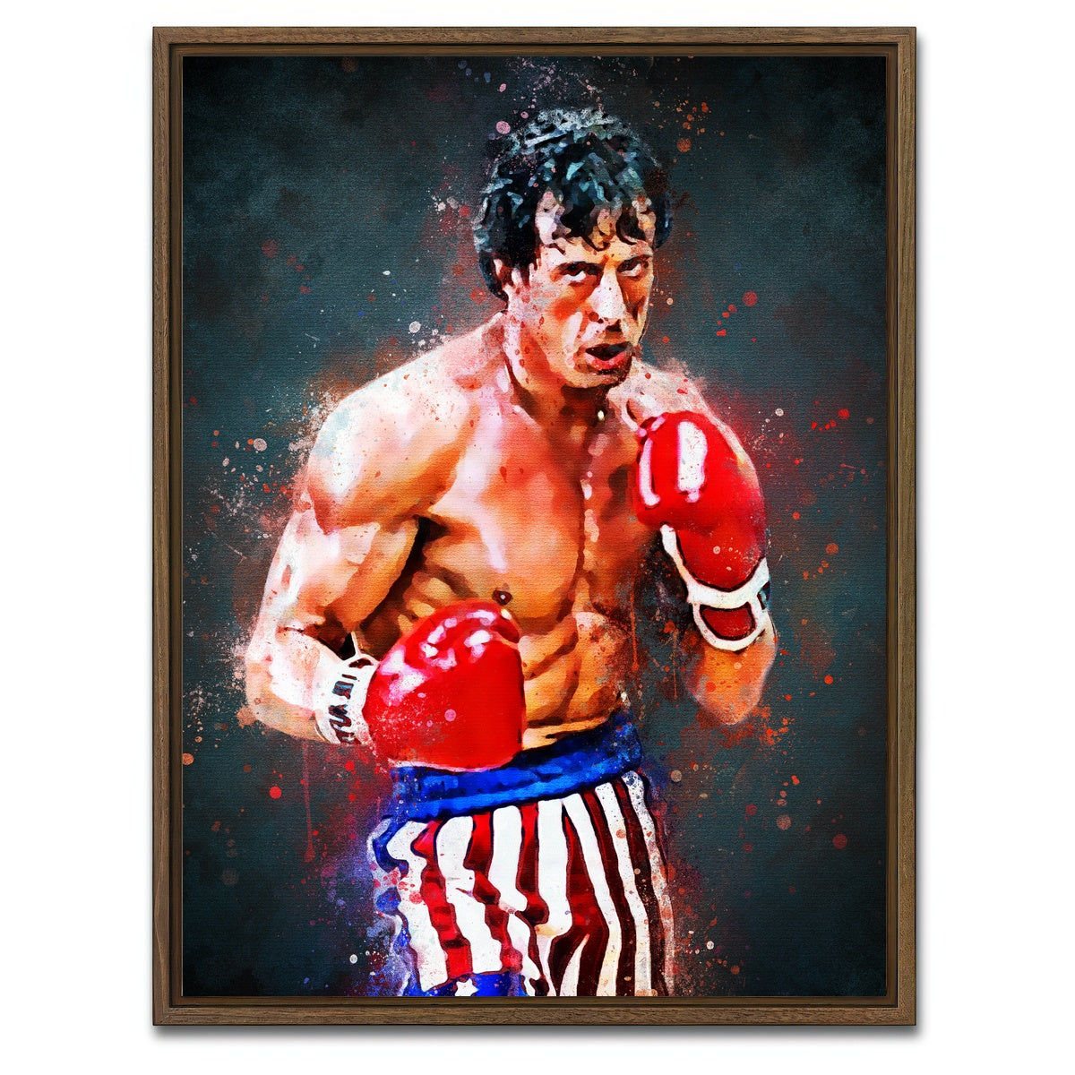AUTO-MOCKUP WHITE | Rocky Balboa | 1 Piece | Walnut Framed Canvas | group=3x4