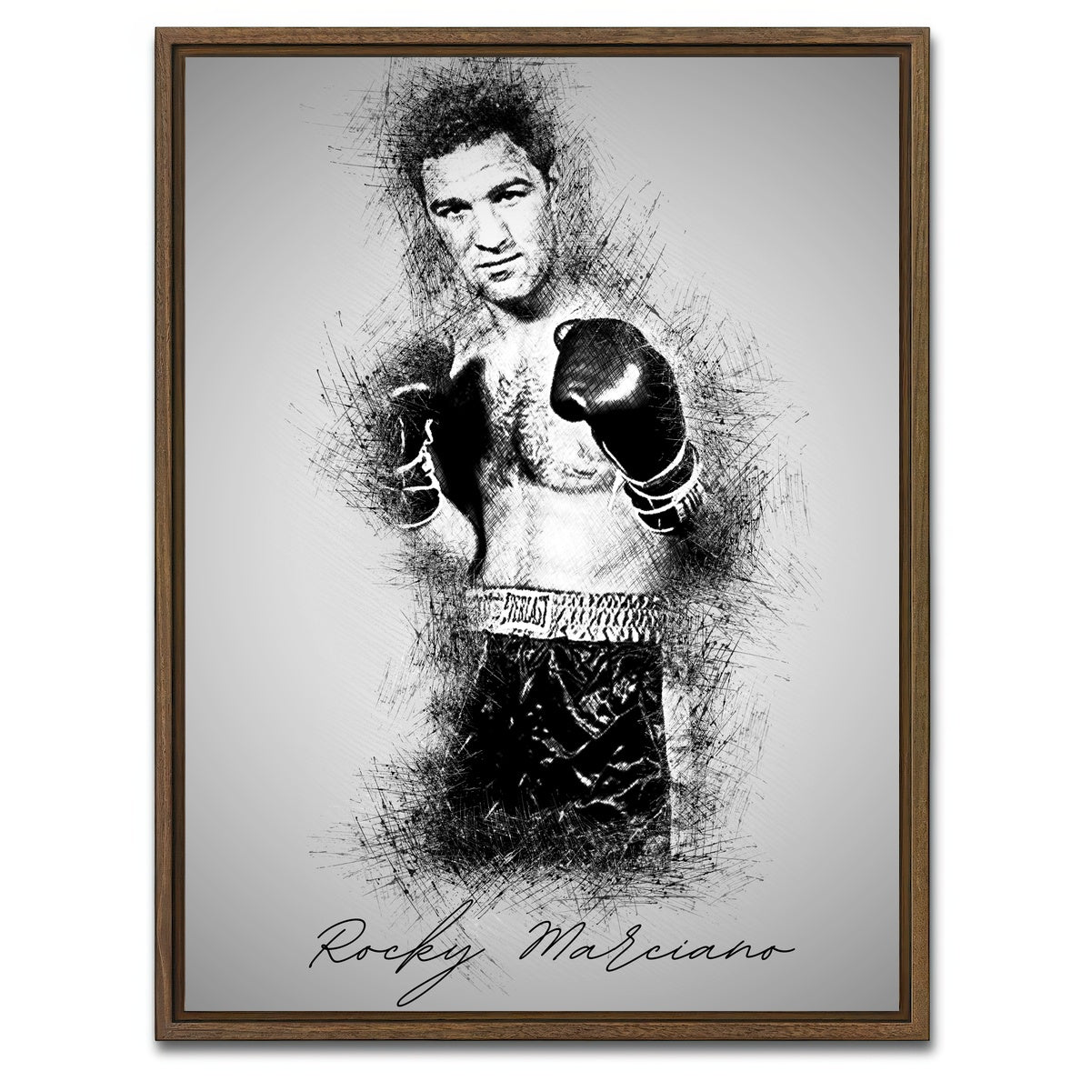 AUTO-MOCKUP WHITE | Rocky Marciano | 1 Piece | Walnut Framed Canvas | group=3x4