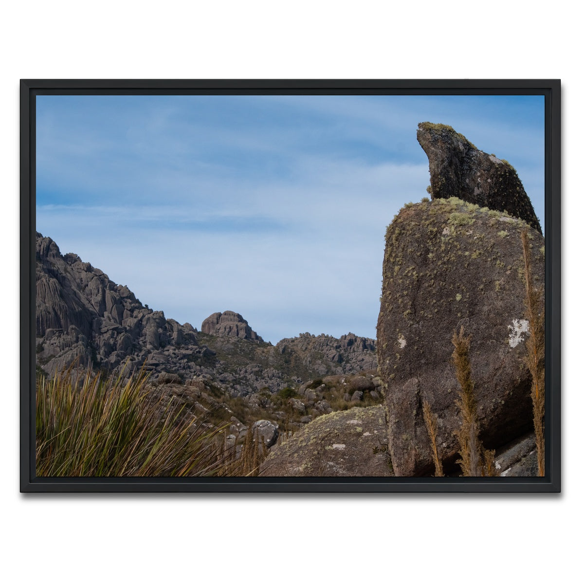 AUTO-MOCKUP WHITE | Rocky Mountains in Brazil | 1 Piece | Black Framed Canvas | group=4x3