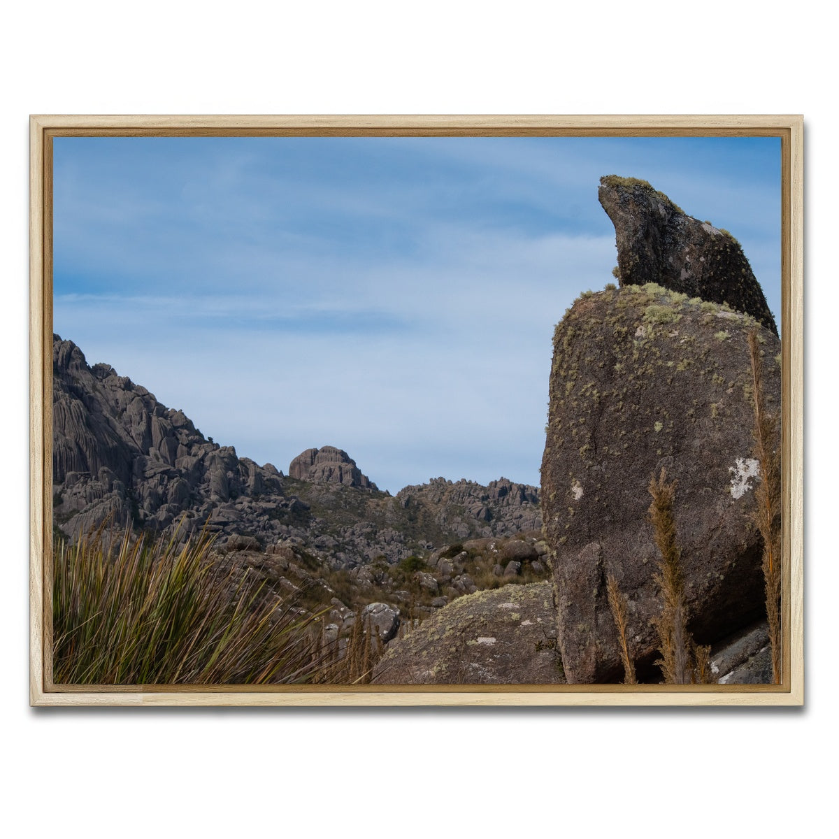 AUTO-MOCKUP WHITE | Rocky Mountains in Brazil | 1 Piece | Natural Framed Canvas | group=4x3