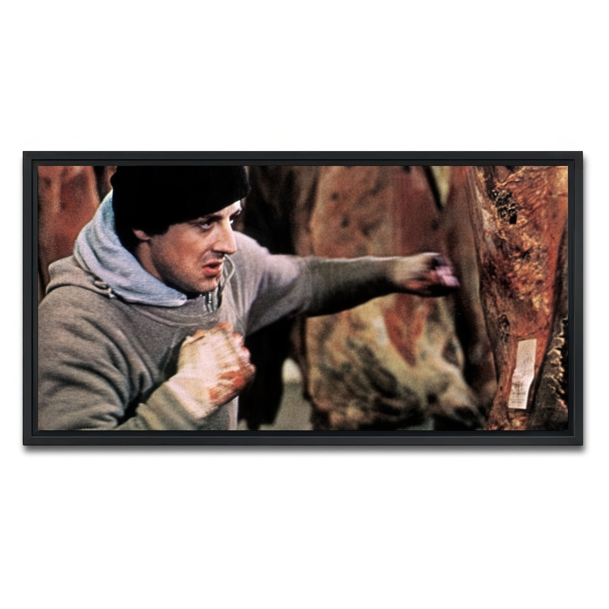AUTO-MOCKUP WHITE | Rocky Punching Meat | 1 Piece | Black Framed Canvas | group=2x1