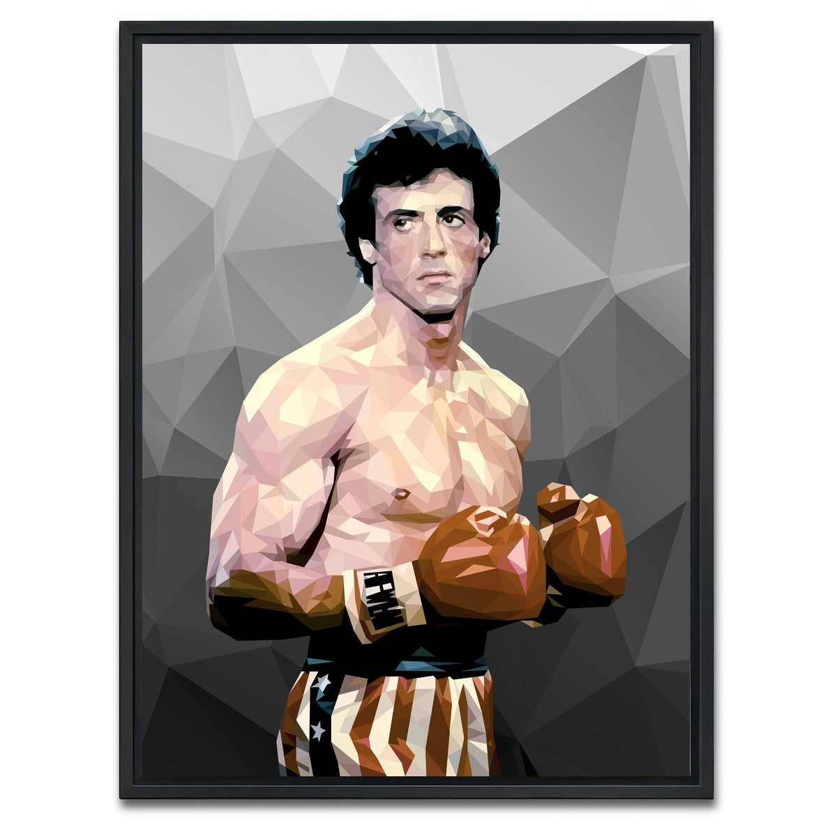 AUTO-MOCKUP WHITE | Rocky in Grey | 1 Piece | Black Framed Canvas | group=3x4