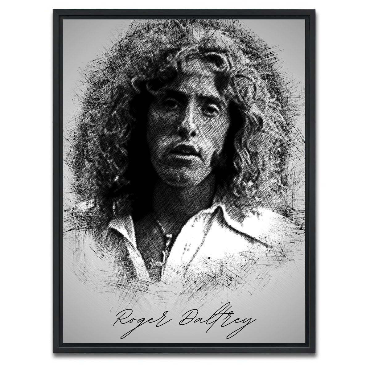 AUTO-MOCKUP WHITE | Roger Daltrey | 1 Piece | Black Framed Canvas | group=3x4