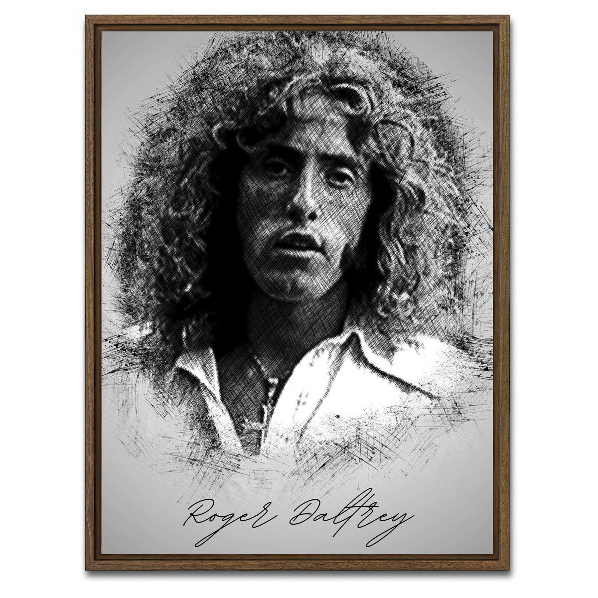 AUTO-MOCKUP WHITE | Roger Daltrey | 1 Piece | Walnut Framed Canvas | group=3x4