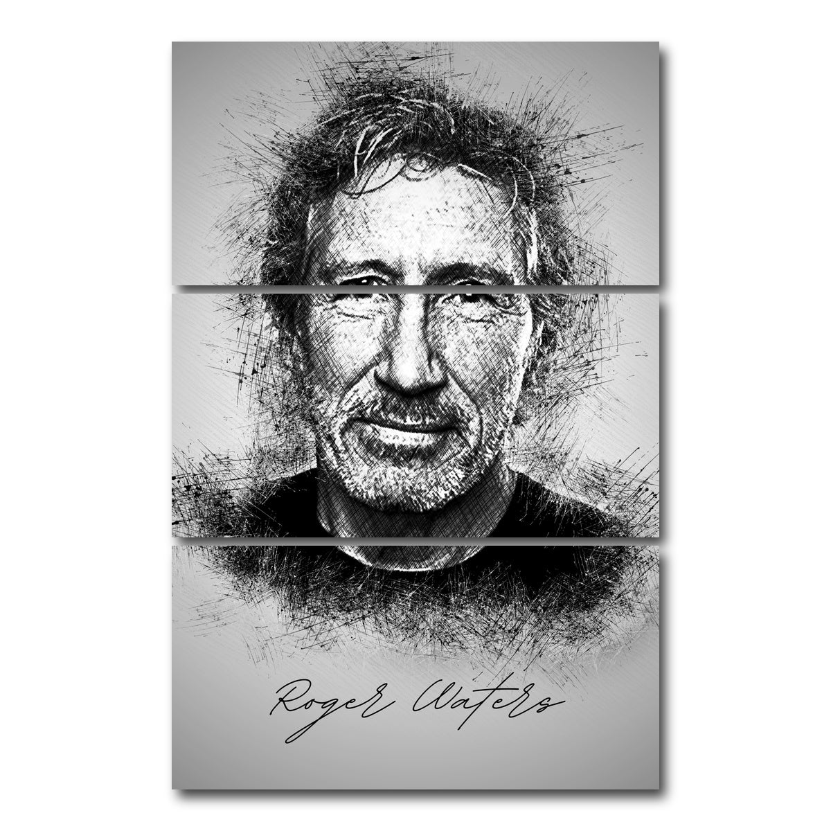 AUTO-MOCKUP WHITE | Roger Waters | 3 Piece | Gallery Wrap Canvas | group=12x24_stacked