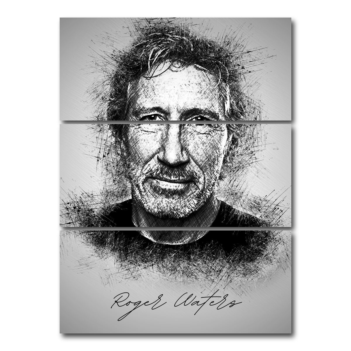 AUTO-MOCKUP WHITE | Roger Waters | 3 Piece | Gallery Wrap Canvas | group=8x18_stacked