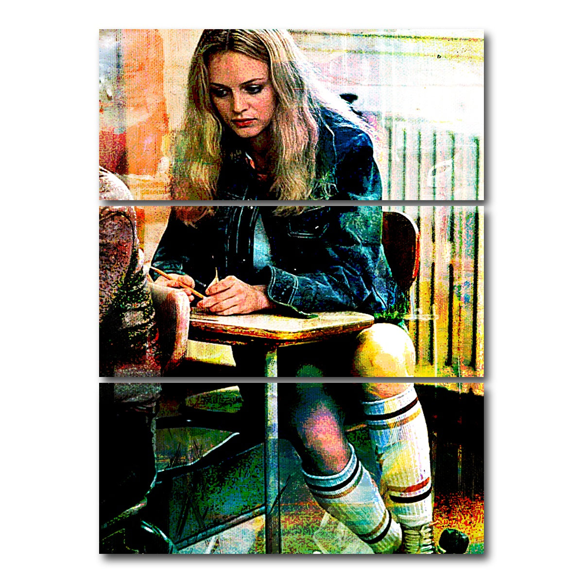 AUTO-MOCKUP WHITE | Rollergirl | 3 Piece | Gallery Wrap Canvas | group=8x18_stacked