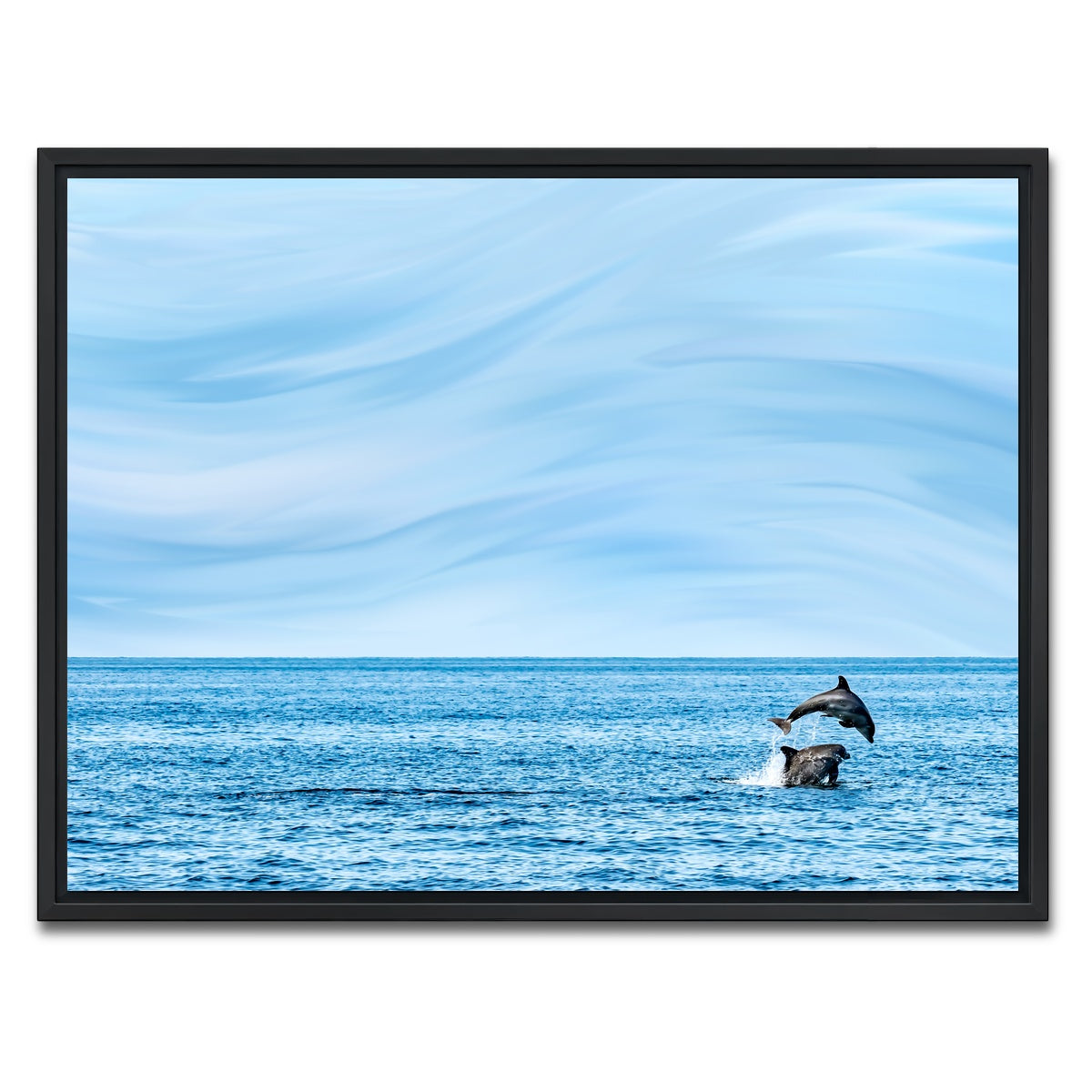 AUTO-MOCKUP WHITE | Rollin jumping dolphins | 1 Piece | Black Framed Canvas | group=4x3