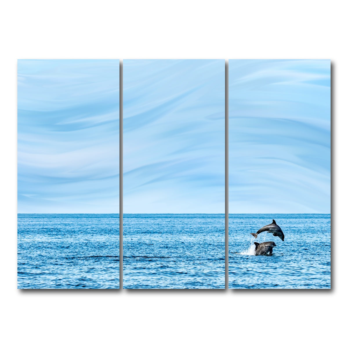 AUTO-MOCKUP WHITE | Rollin jumping dolphins | 3 Piece | Gallery Wrap Canvas | group=8x18