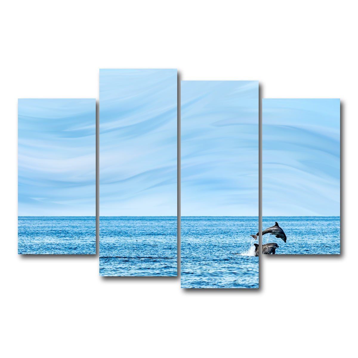 AUTO-MOCKUP WHITE | Rollin jumping dolphins | 4 Piece | Gallery Wrap Canvas | group=4_short