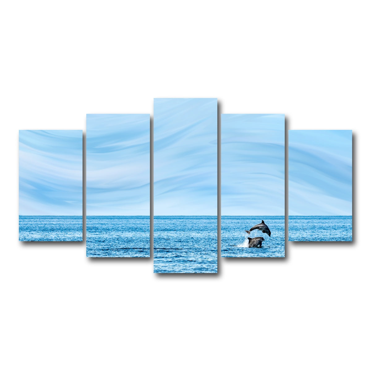 AUTO-MOCKUP WHITE | Rollin jumping dolphins | 5 Piece | Gallery Wrap Canvas | group=5_normal
