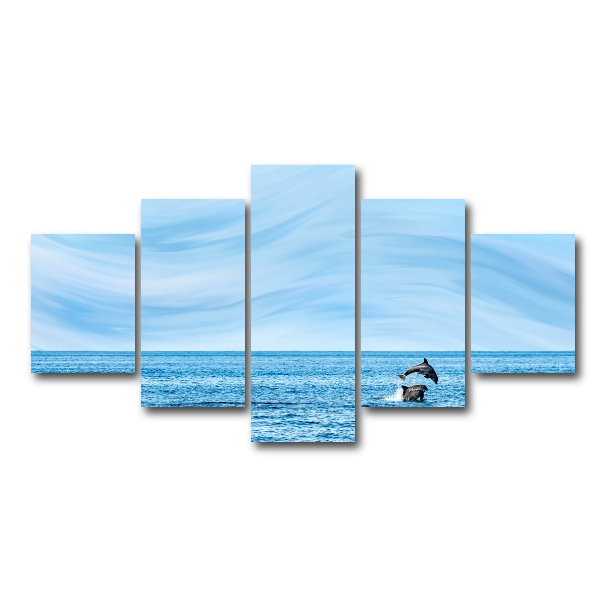 AUTO-MOCKUP WHITE | Rollin jumping dolphins | 5 Piece | Gallery Wrap Canvas | group=5_short