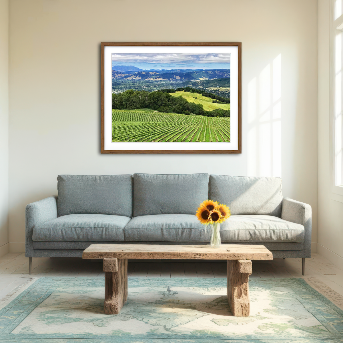 AUTO-MOCKUP ROOM | Rolling Hills and Vineyards of Sonoma County Wall Art