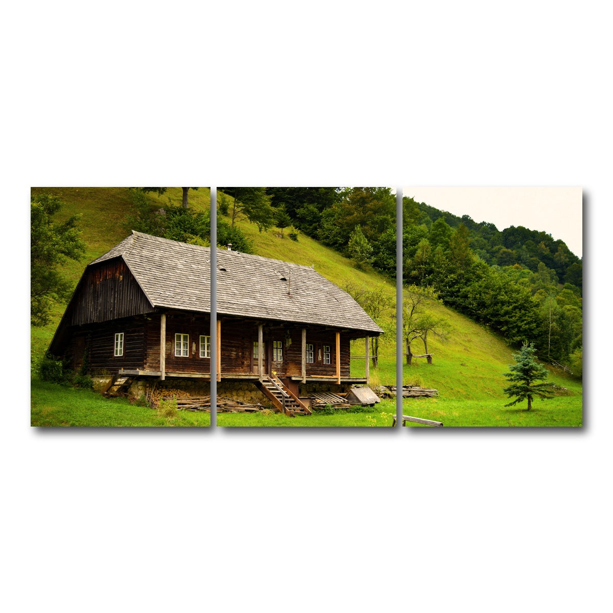 AUTO-MOCKUP WHITE | Romanian Cabin | 3 Piece | Gallery Wrap Canvas | group=18x24