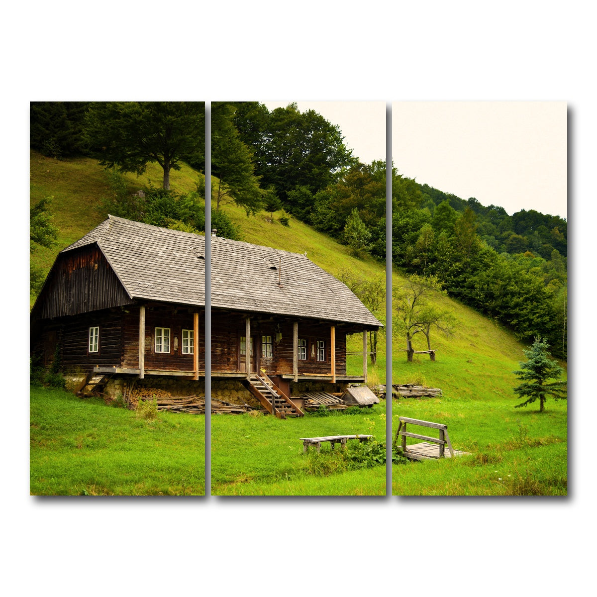 AUTO-MOCKUP WHITE | Romanian Cabin | 3 Piece | Gallery Wrap Canvas | group=8x18