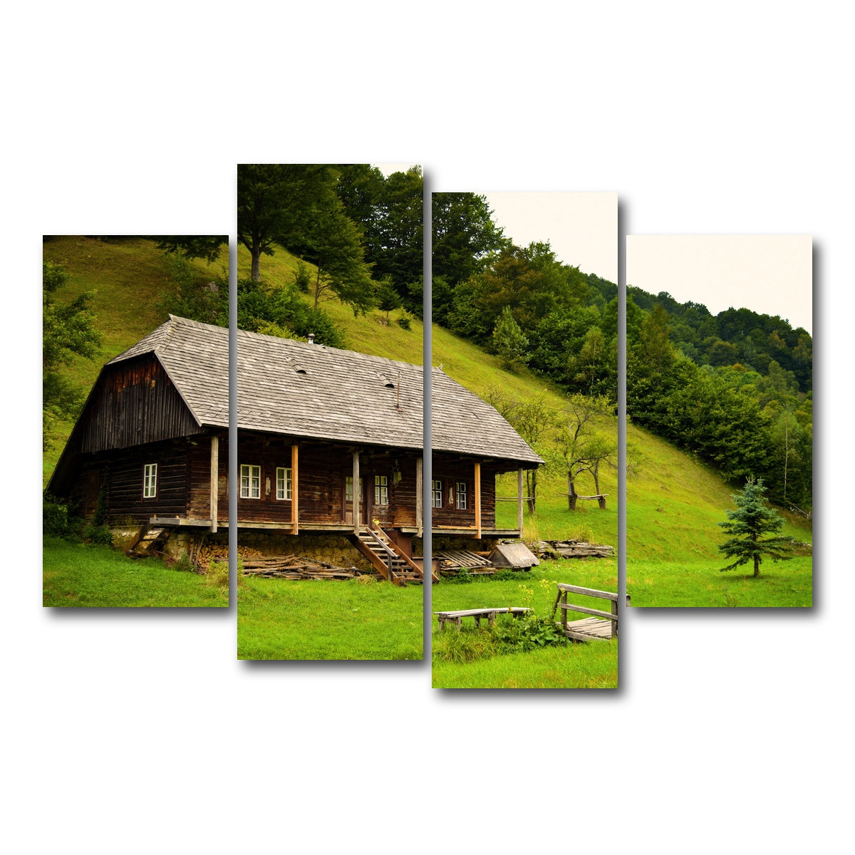 AUTO-MOCKUP WHITE | Romanian Cabin | 4 Piece | Gallery Wrap Canvas | group=4_short