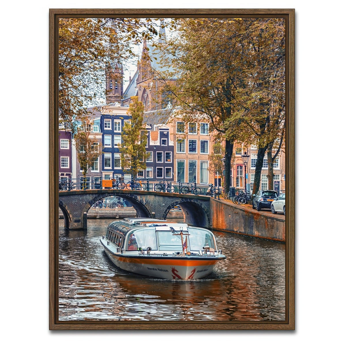 AUTO-MOCKUP WHITE | Romantic Amsterdam | 1 Piece | Walnut Framed Canvas | group=3x4
