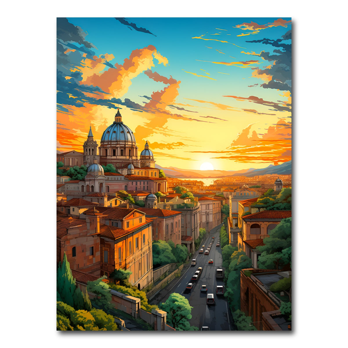 AUTO-MOCKUP WHITE | Rome - St. Peter's Basilica | 1 Piece | Gallery Wrap Canvas | group=3x4