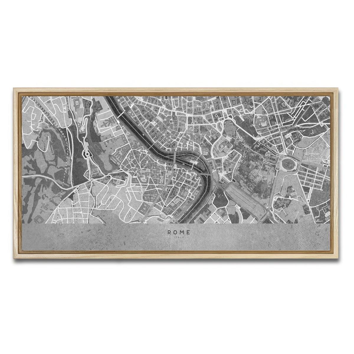 AUTO-MOCKUP WHITE | Rome Map 2 | 1 Piece | Natural Framed Canvas | group=2x1