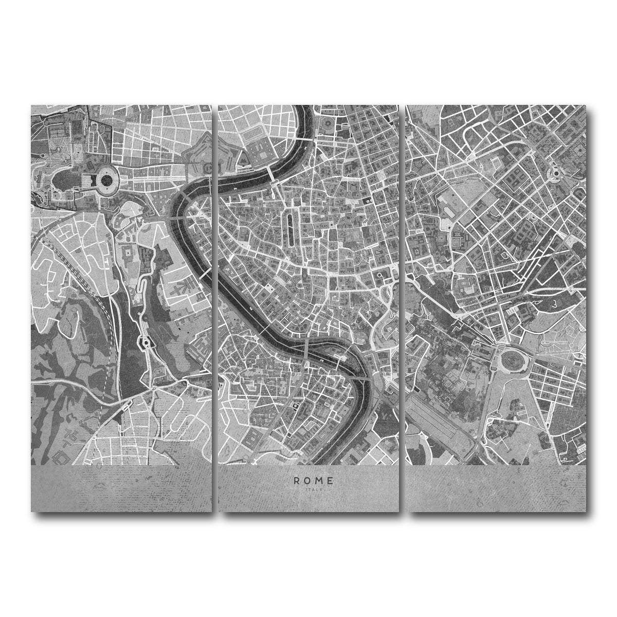 AUTO-MOCKUP WHITE | Rome Map 2 | 3 Piece | Gallery Wrap Canvas | group=8x18