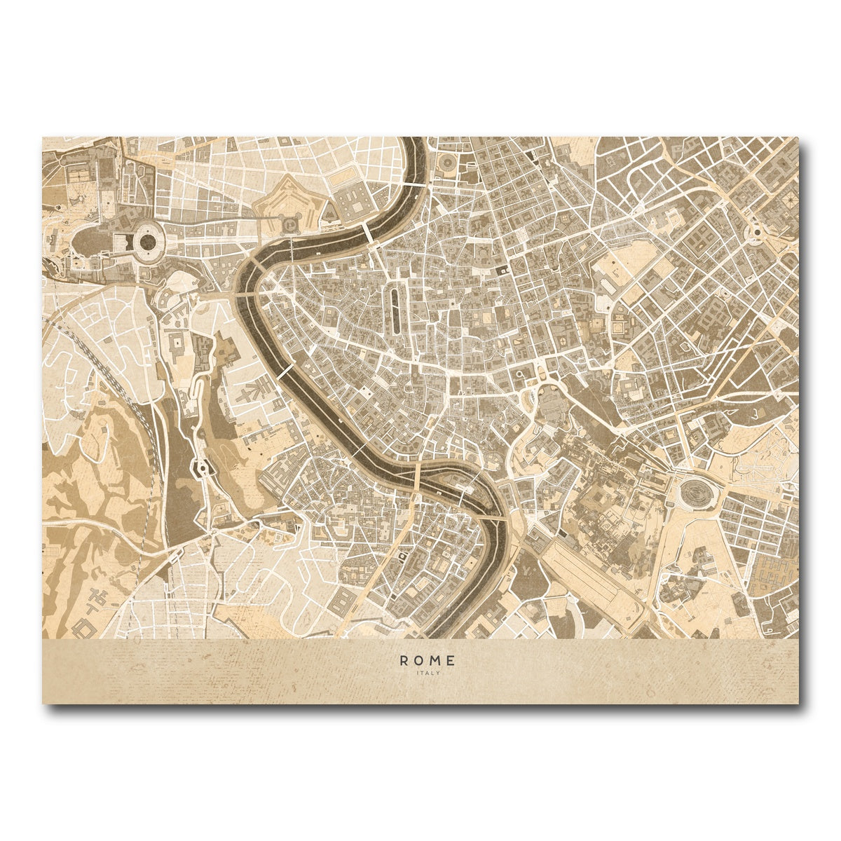 AUTO-MOCKUP WHITE | Rome Map | 1 Piece | Gallery Wrap Canvas | group=4x3