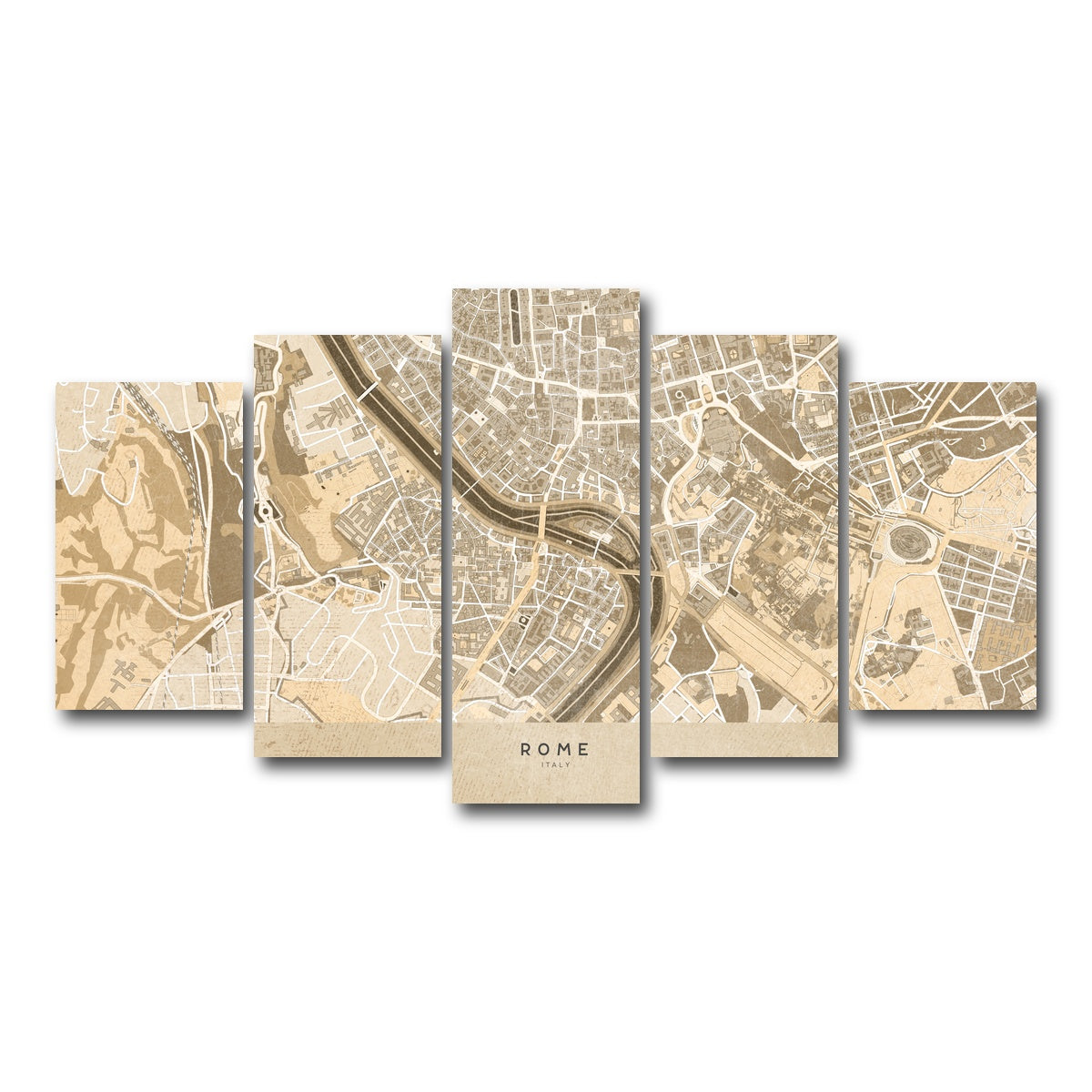 AUTO-MOCKUP WHITE | Rome Map | 5 Piece | Gallery Wrap Canvas | group=5_normal