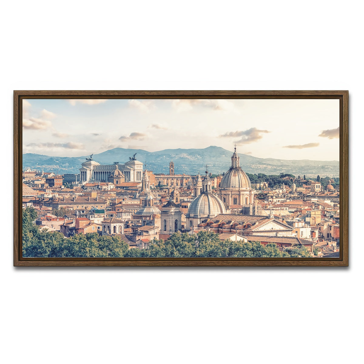 AUTO-MOCKUP WHITE | Rome Roofs | 1 Piece | Walnut Framed Canvas | group=2x1
