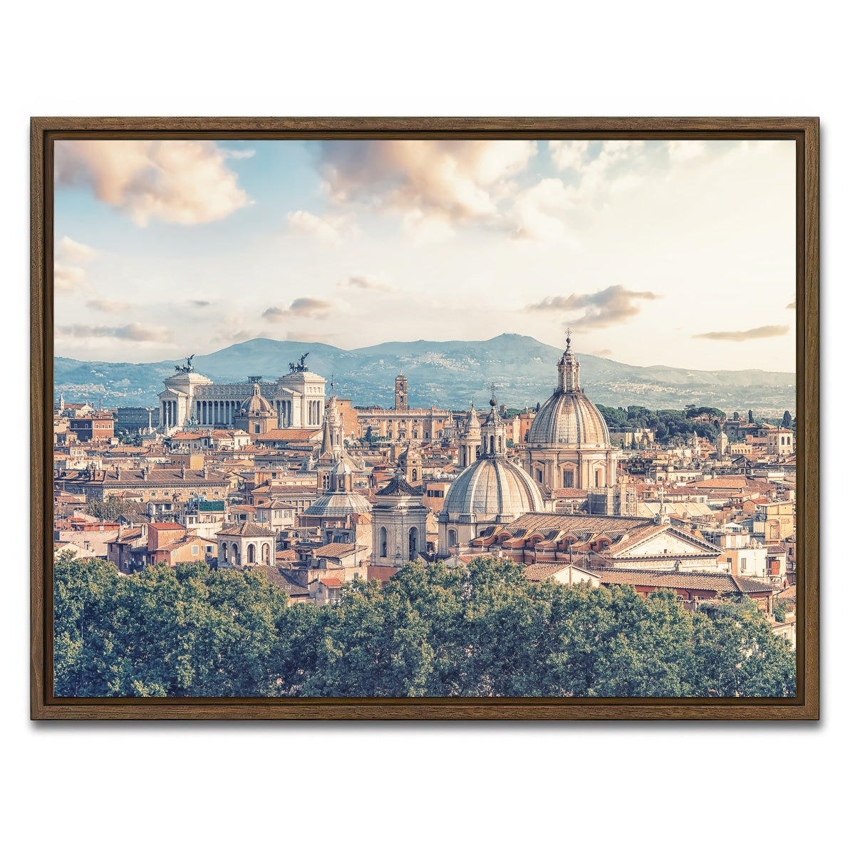 AUTO-MOCKUP WHITE | Rome Roofs | 1 Piece | Walnut Framed Canvas | group=4x3