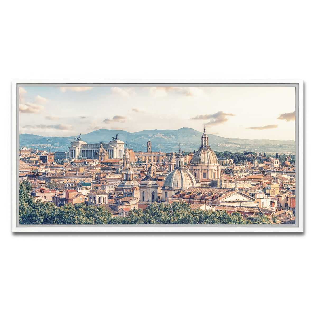 AUTO-MOCKUP WHITE | Rome Roofs | 1 Piece | White Framed Canvas | group=2x1