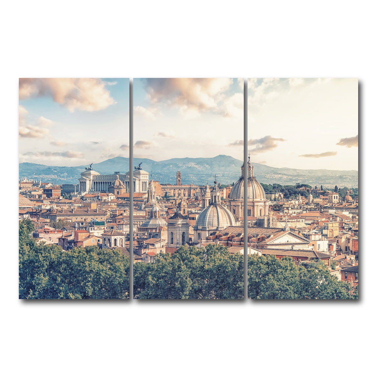 AUTO-MOCKUP WHITE | Rome Roofs | 3 Piece | Gallery Wrap Canvas | group=12x24