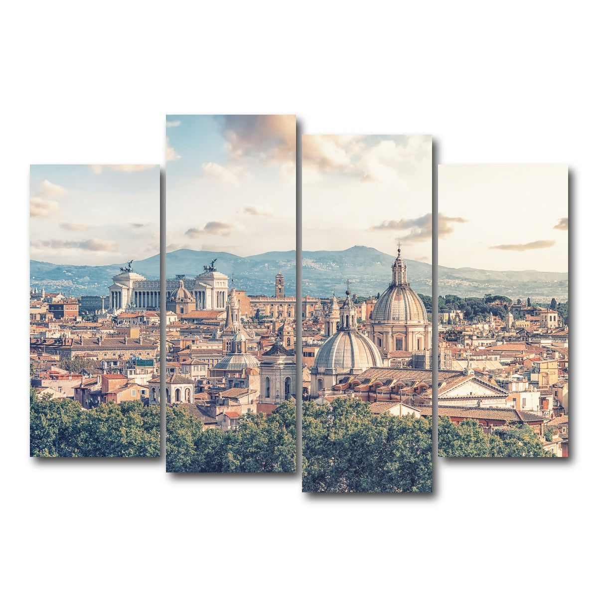 AUTO-MOCKUP WHITE | Rome Roofs | 4 Piece | Gallery Wrap Canvas | group=4_normal