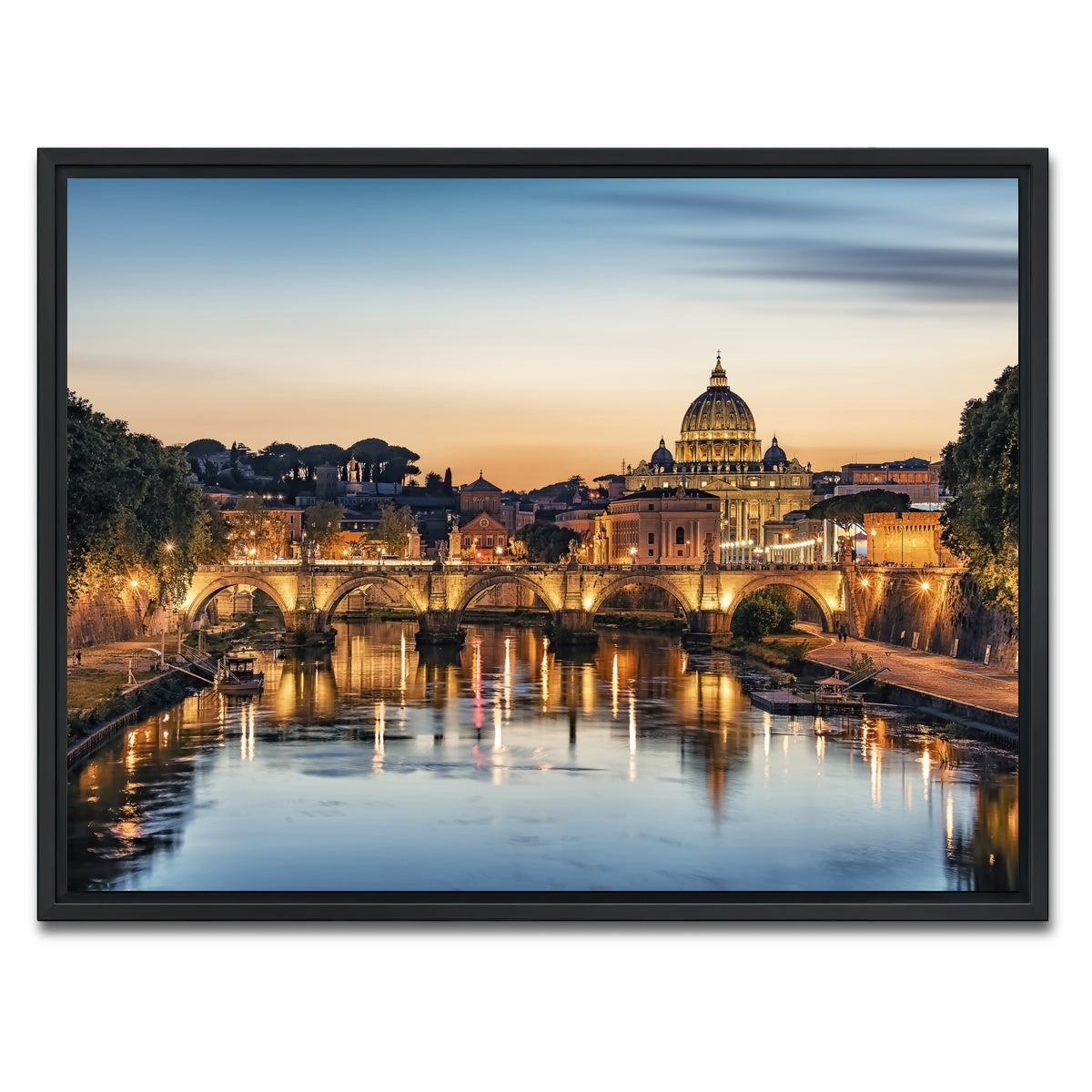 AUTO-MOCKUP WHITE | Rome Sunset | 1 Piece | Black Framed Canvas | group=4x3