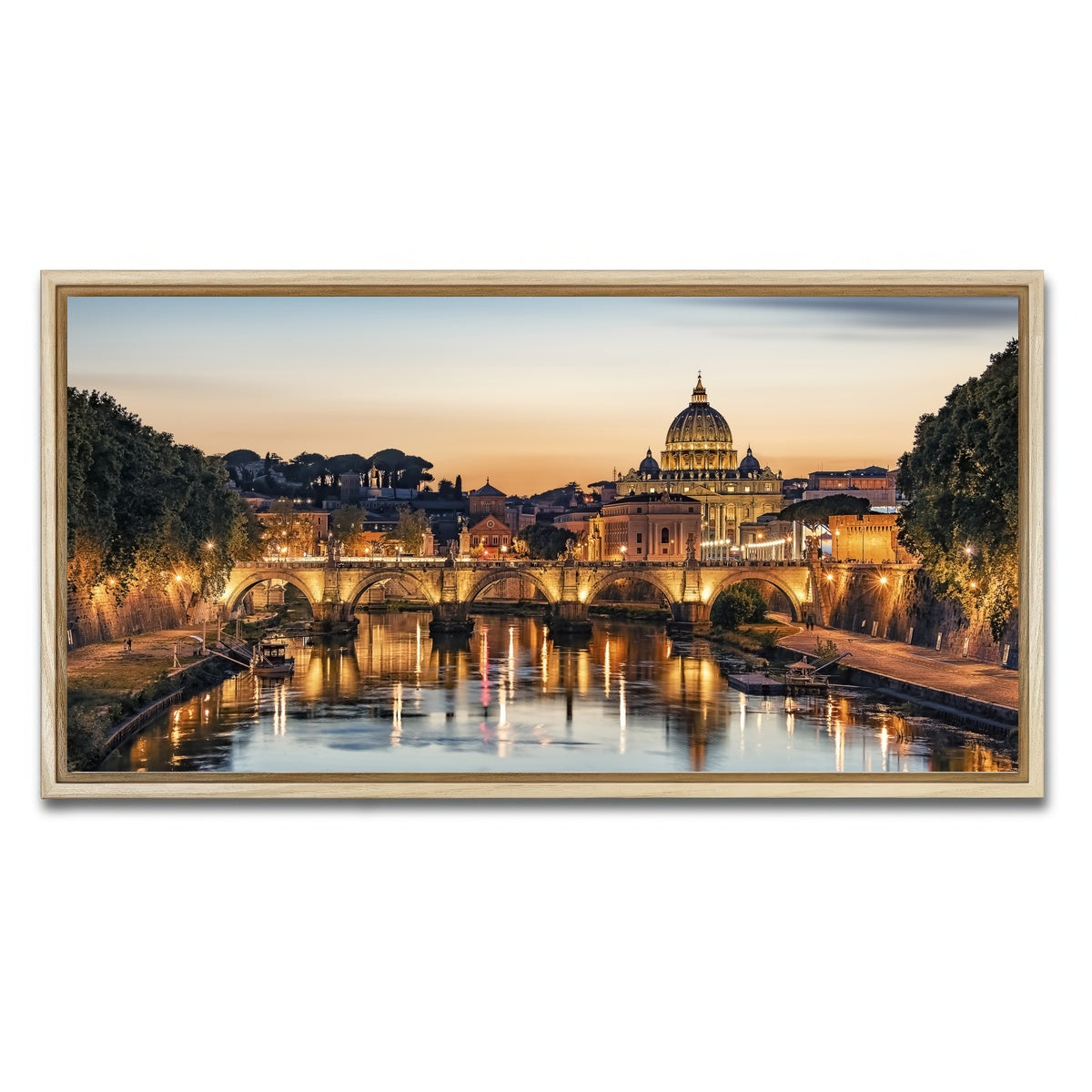 AUTO-MOCKUP WHITE | Rome Sunset | 1 Piece | Natural Framed Canvas | group=2x1