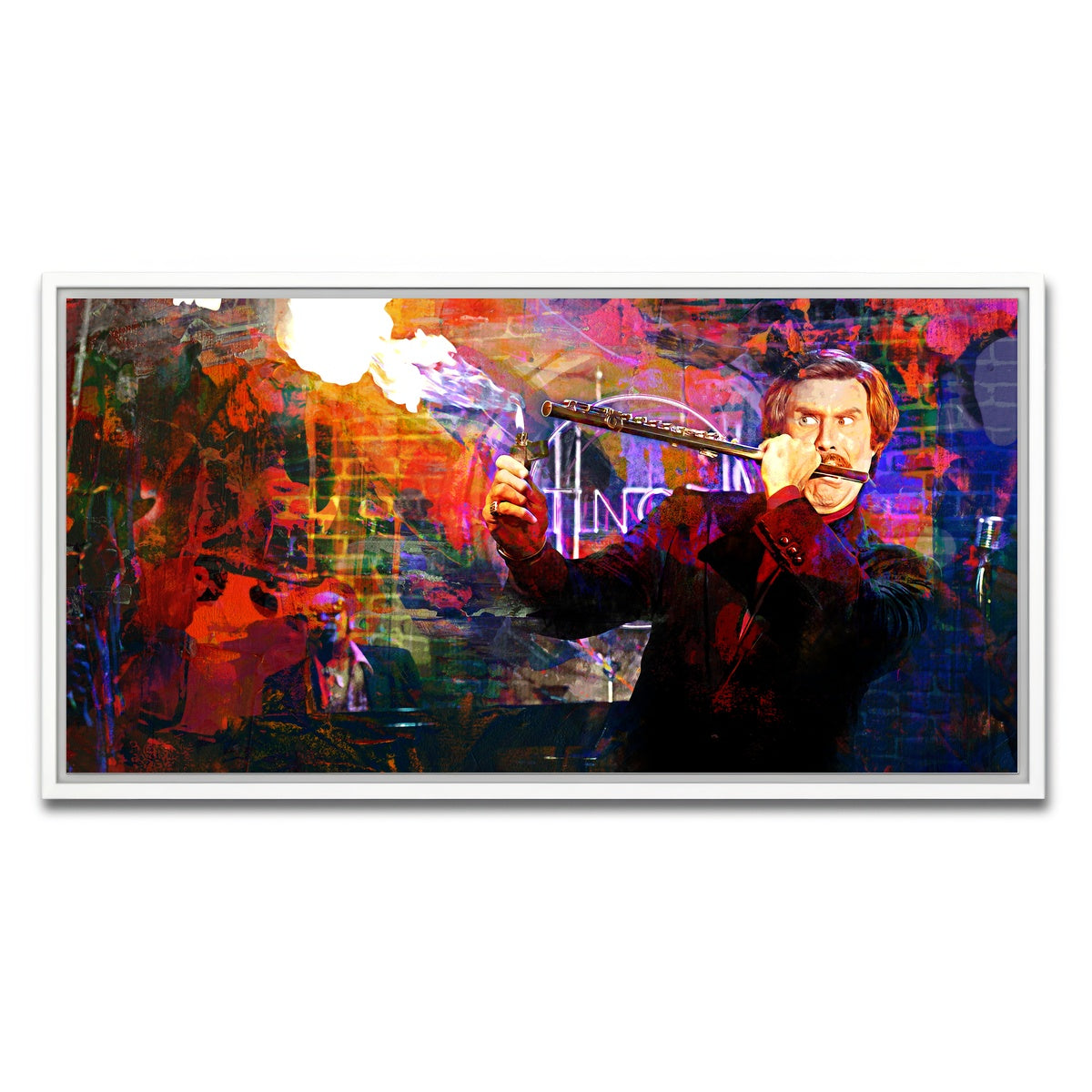 AUTO-MOCKUP WHITE | Ron Burgundy Flute | 1 Piece | White Framed Canvas | group=2x1
