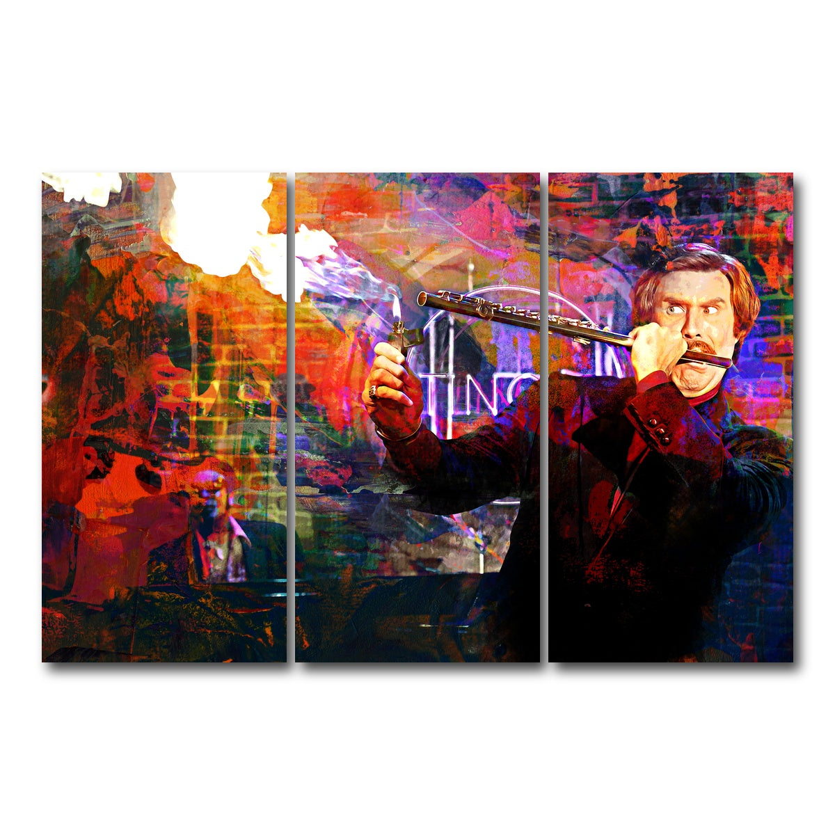 AUTO-MOCKUP WHITE | Ron Burgundy Flute | 3 Piece | Gallery Wrap Canvas | group=12x24